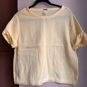 Magaschoni 100% Organic Gauzy Cotton Short Sleeve Shirt Size Small